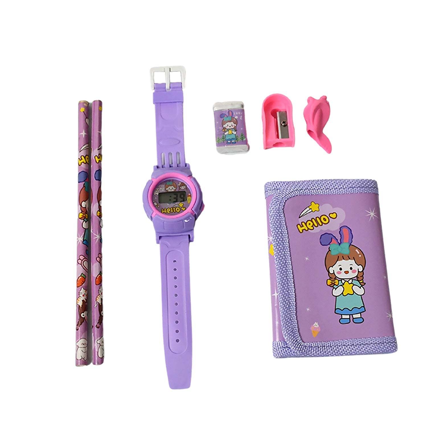 17526 Stationery Set for Girls and Boys | Kids Return Gift - 7 In 1 School Items For Kids-Pencils, Eraser, Sharpener, Pouch, Pencil Extender | Birthday Gift Idea Stationary Kit Set for School Kids (Pack of 7 Pcs Set) 17526 Stationery Set for Girls and Boys | Kids Return Gift - 7 In 1 School Items For Kids-Pencils, Eraser, Sharpener, Pouch, Pencil Extender | Birthday Gift Idea Stationary Kit Set for School Kids (Pack of 7 Pcs Set)